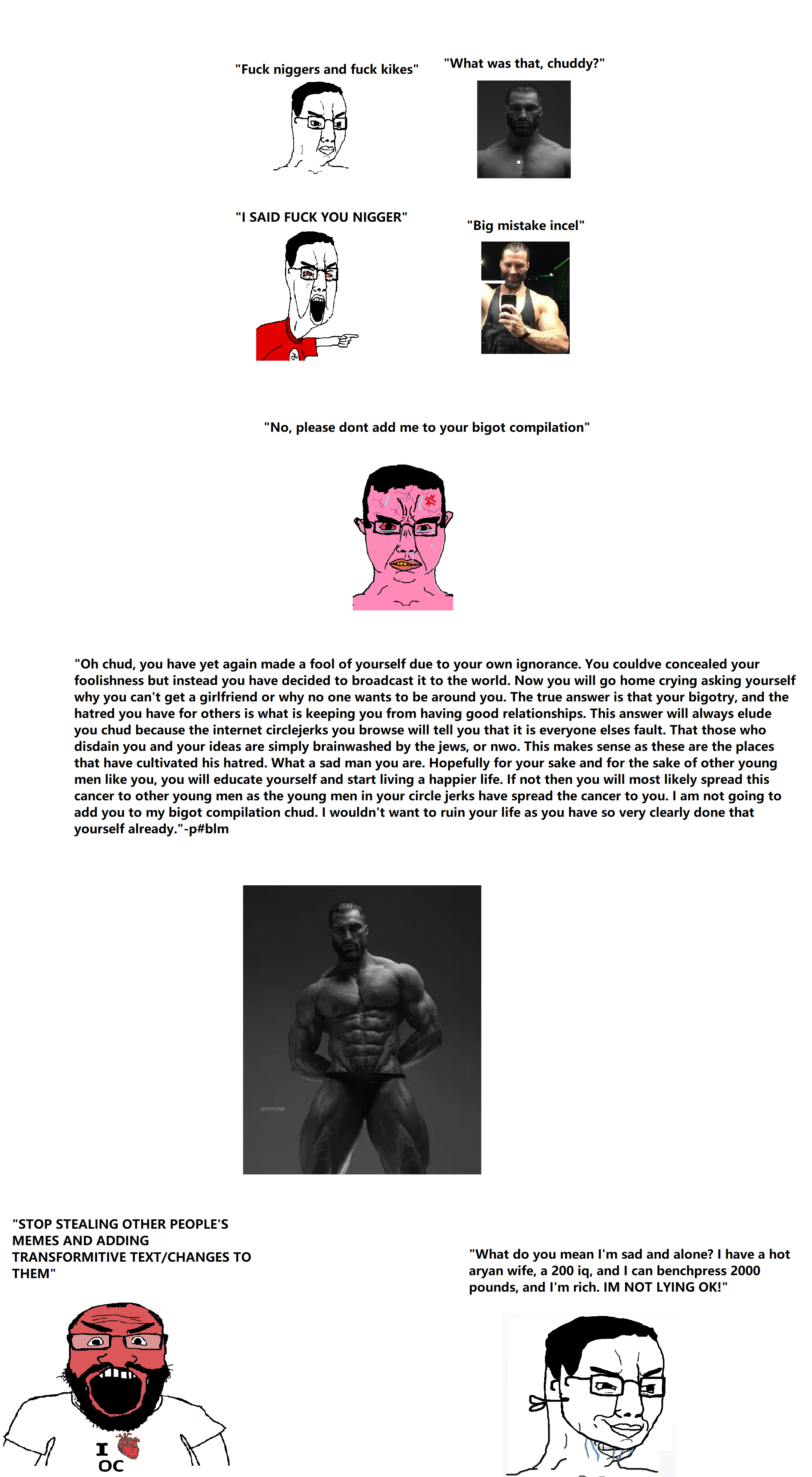 gigachad, chudjak, markiplier soyjak, chudjak front, science lover, anger mark, angry, arm, balding, beard