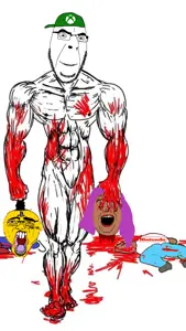 sectionalism, alicia, cobson, backwards cap, blood, brown skin, buck teeth, buff, cap, chinese text