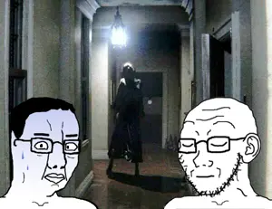 chudjak, soyak, 2soyjaks, ear, glasses, hallway, horror, p.t., scared, scary