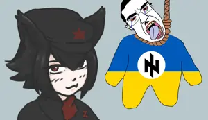 alunya, chudjak, patrick, azov battalion, communism, crying, flag, glasses, hair, leftypol