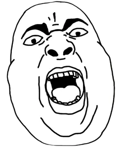 chugsjak, angry, head only, looking at you, monochrome, open mouth, teeth, translucent background, transparent background