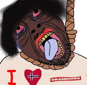 bernd, hanging troonjak, troonjak, ack, black skin, bloodshot eyes, clothes, country, crying, flag