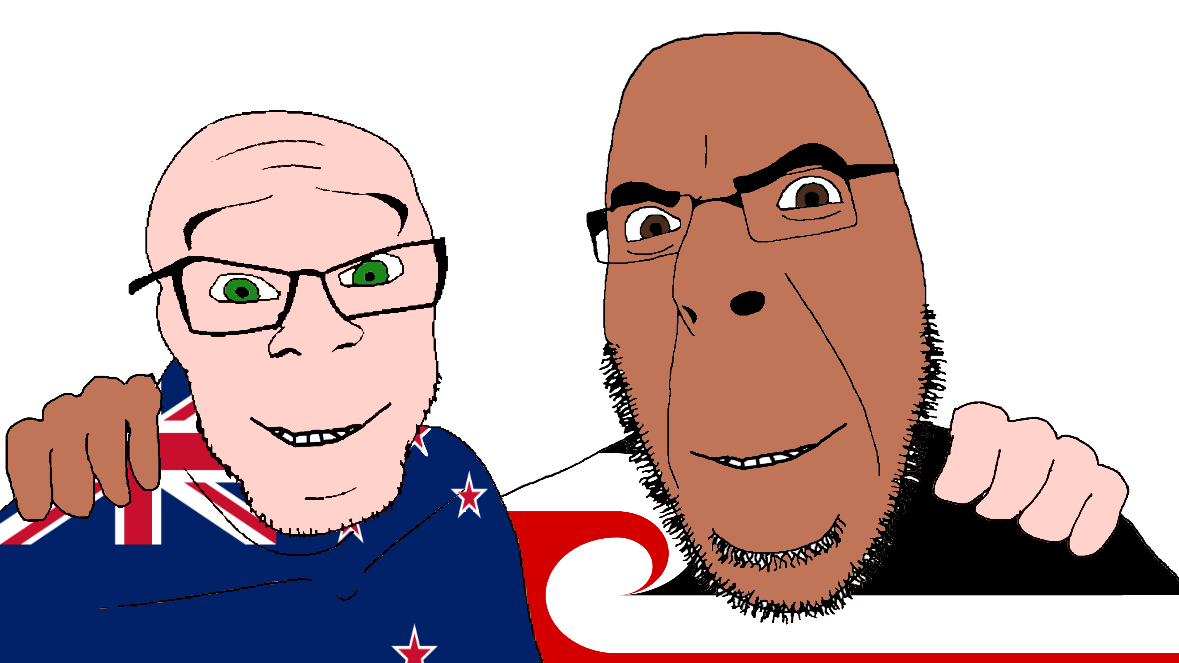 cobson, feraljak, no more brother wars, 2soyjaks, arm, brown eyes, brown skin, closed mouth, clothes, country