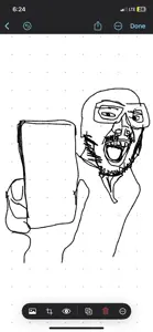 phoneboy, arm, clothes, glasses, hands, holding object, mustache, open mouth, phone, soyjak