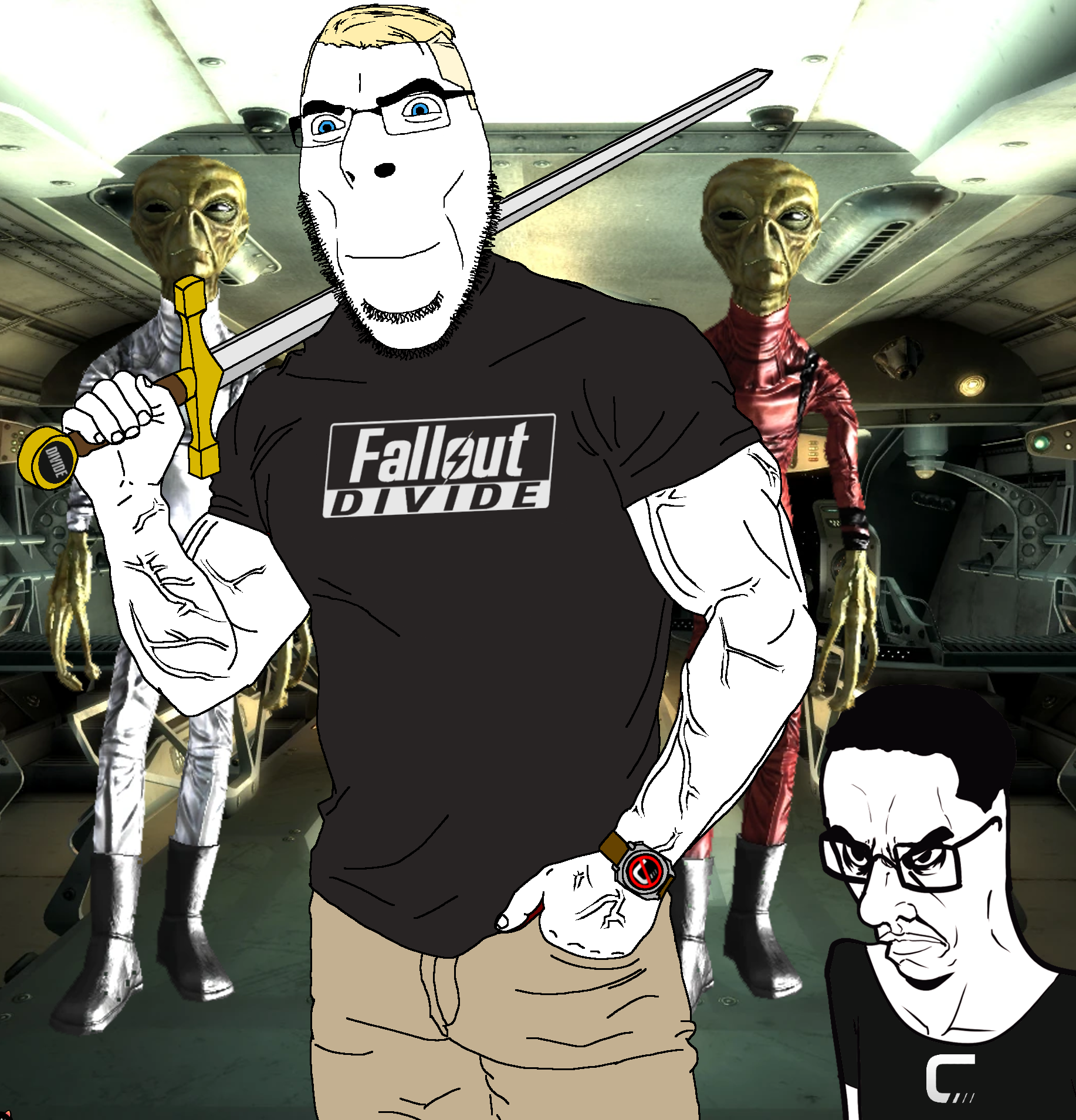 chudjak, cobson, aryan, 2soyjaks, a10 eyes, alien, angry, blonde hair, blue eyes, boot