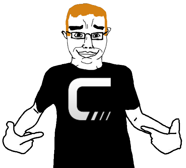 chudjak, shirtjak, chudjak front, black shirt, claymore gaming, clothes, eyebrows, ginger, glasses, happy