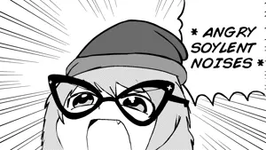 soytan, angry, angry noises, anime, beanie, clothes, comic, glasses, hair, hat