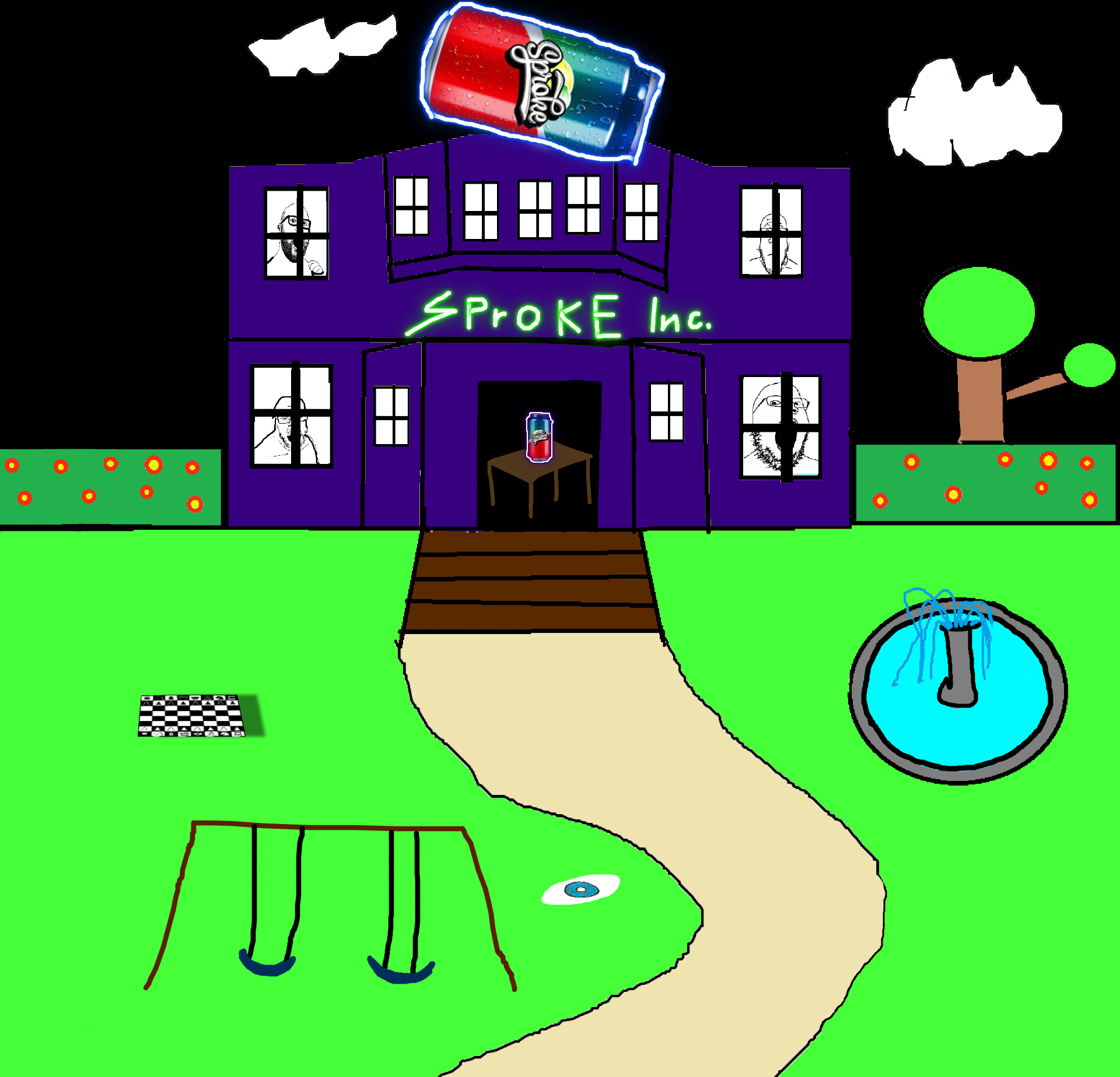 feraljak, gapejak, hot sauce, markiplier soyjak, 4soyjaks, building, chess, closed mouth, cloud, drawn background