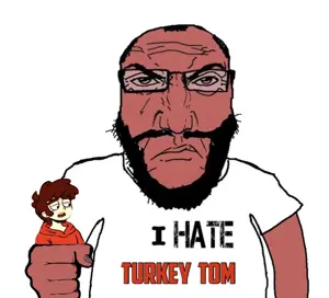 markiplier soyjak, science lover, punisher face, angry, arm, balding, beard, closed mouth, clothes, fist