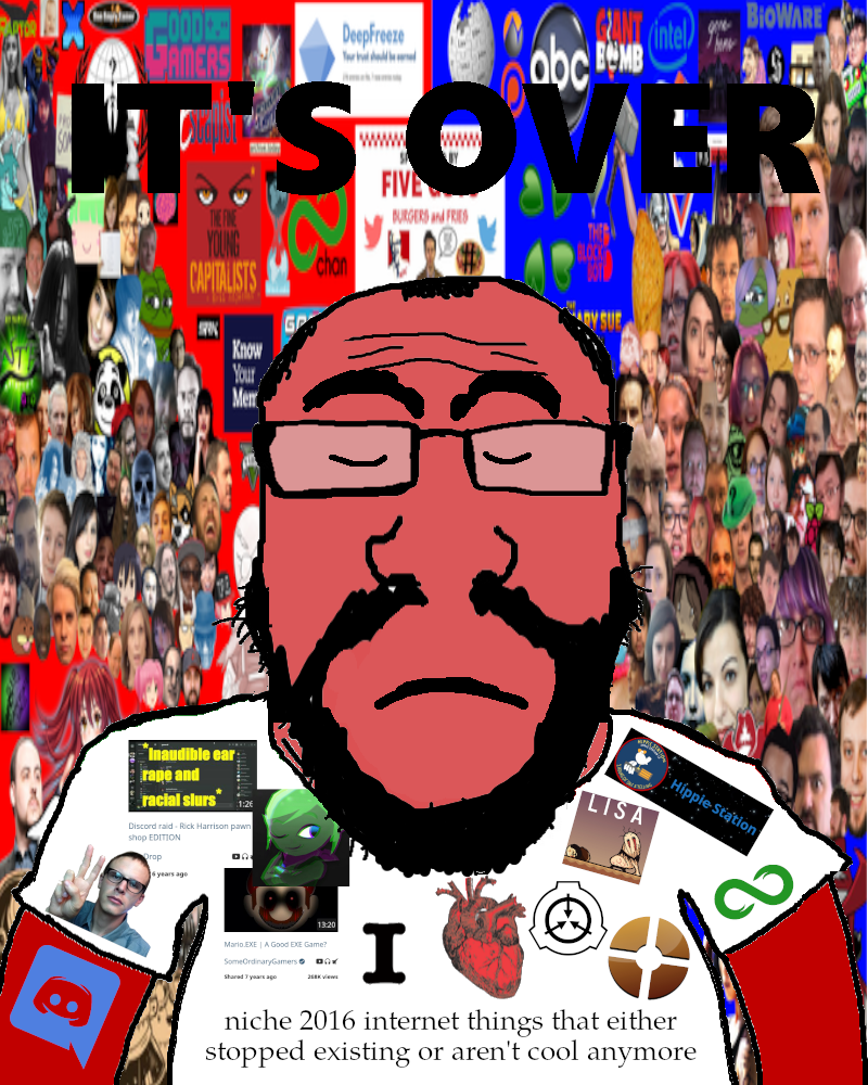 happy merchant, pepe, markiplier soyjak, science lover, its over, 2016, 4chan, 8chan, abc, amphibian