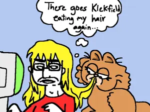 garfield, chudjak, animal, cat, cat ears, closed mouth, computer, ear, ears, female