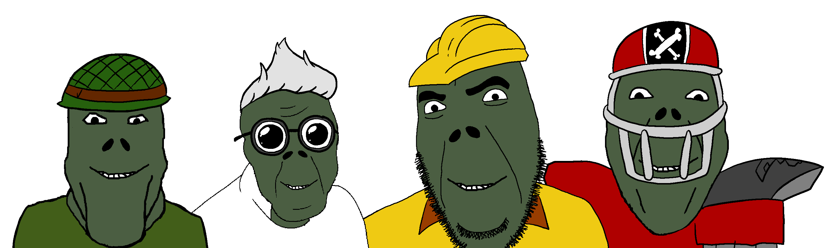 bernd, cobson, feraljak, markiplier soyjak, 4soyjaks, closed mouth, clothes, construction worker, glasses, gray hair
