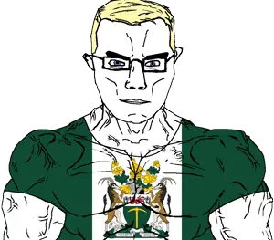 chudjak, chudjak front, muscular chud, arm, blonde hair, blue eyes, buff, chud, closed mouth, clothes