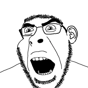 cobson, ear, glasses, open mouth, soyjak, stubble