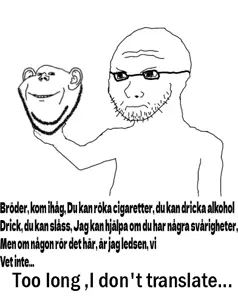 impish soyak ears, soyak, 2soyjaks, angry, closed mouth, ear, frown, glasses, oekaki, smile