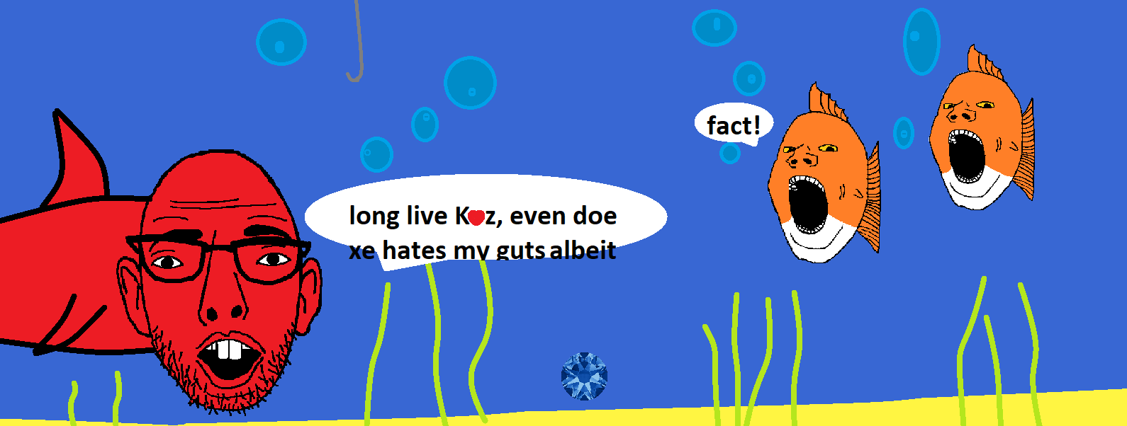 fantajak, gapejak, fanta rat, fishjak, 3soyjaks, animal, bubble, buck teeth, ear, fish