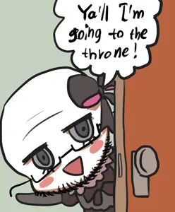 soyak, arm, art, blush, clothes, door, drawing, glasses, hands, open mouth