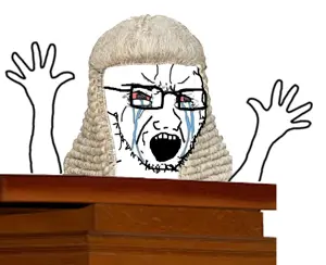 soyak, arm, bloodshot eyes, crying, glasses, hair, hands, hands up, judge, open mouth
