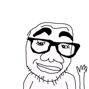 unknown, arm, closed mouth, eyelashes, glasses, hands, smile, soyjak, stubble, wart