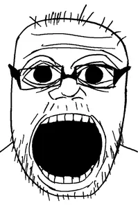 alicia, its out get in here, jerome, glasses, hair, open mouth, soyjak, stubble