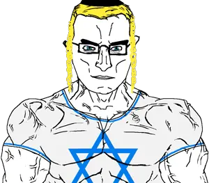 chudjak, chudjak front, muscular chud, aryan, a10 eyes, blonde hair, blue eyes, buff, closed mouth, clothes