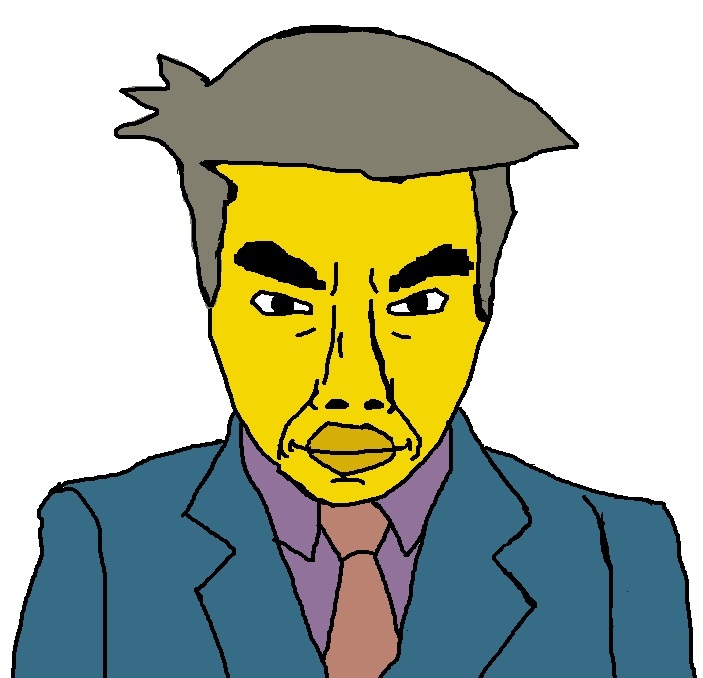 chudjak, chudjak front, skinner, angry, cartoon, closed mouth, clothes, gray hair, hair, looking at you