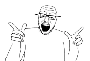 unknown, arm, glasses, hands, jake novak, open mouth, soyjak, stubble