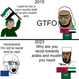 wojak, chudjak, beard, bloodshot eyes, brown skin, closed mouth, crying, european union, flag, glasses