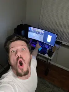 unknown, irl soyjaks, arm, beard, clothes, gilga, hair, hands, open mouth, pointing