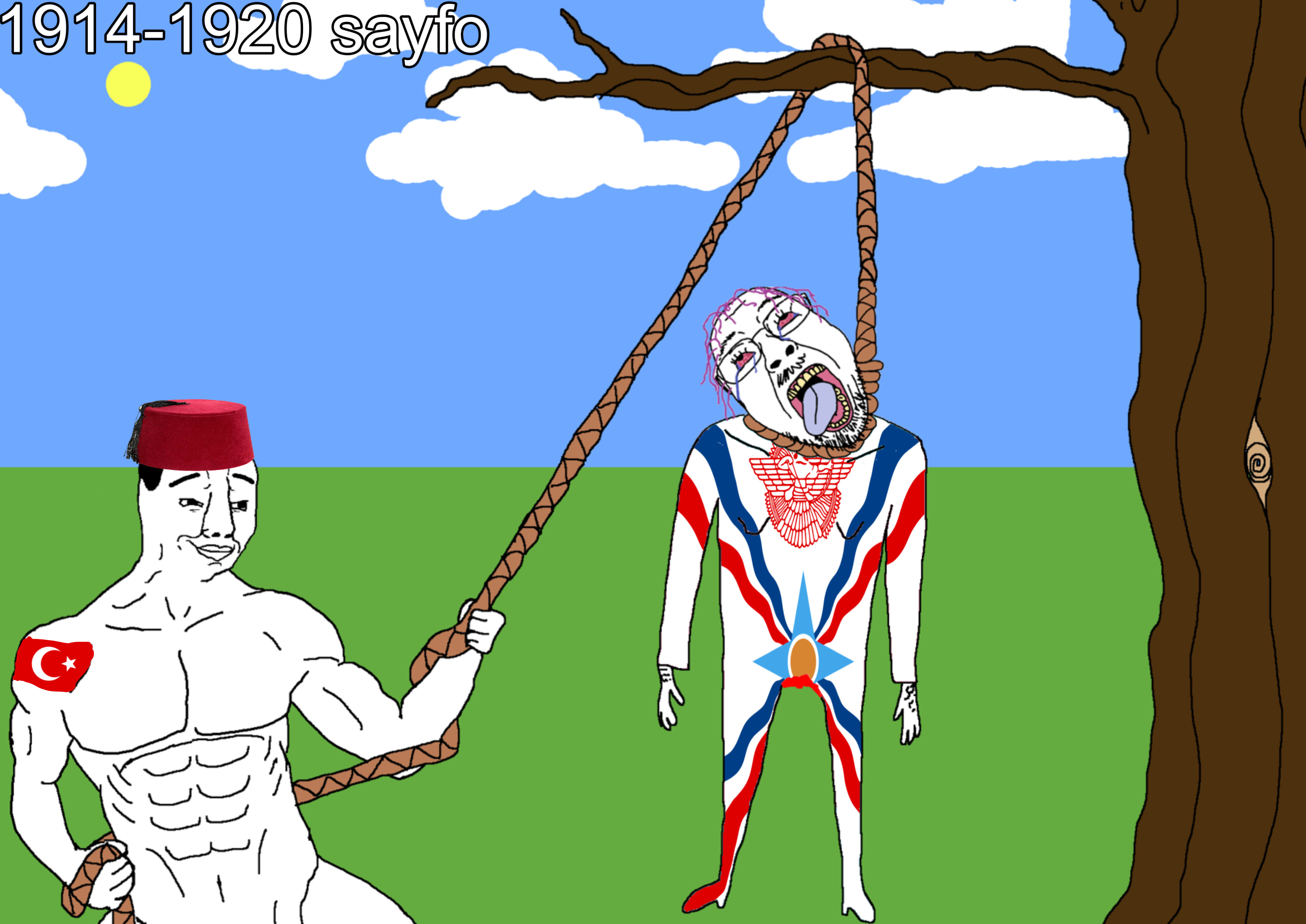 bernd, chudjak, hanging troonjak, troonjak, 2soyjaks, ack, arm, assyria, bloodshot eyes, buff