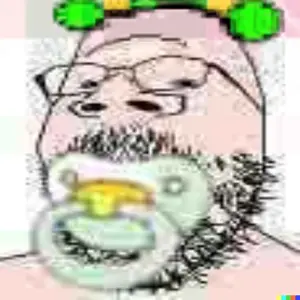 gapejak, 4chan, anime, baby, glasses, green hair, hair, hairy, pacifier, small eyes