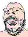 gapejak, baby, glasses, happy, pacifier, small eyes, smile, soyjak, stubble, white skin