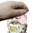 gapejak, animated, baby, glasses, pacifier, petting, small eyes, soyjak, stubble, white skin
