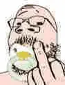 gapejak, animated, baby, middle finger, pacifier, small eyes