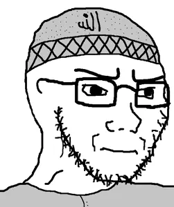 soyak, soyak (irritated), allah, angry, arabic text, closed mouth, clothes, glasses, hat, islam