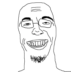 branniejak, glasses, open mouth, soyjak, stubble