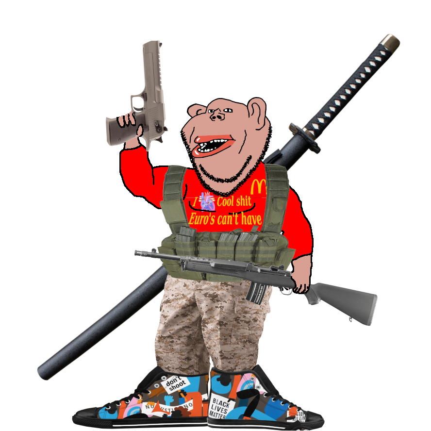 impish soyak ears, black lives matter, brown skin, camouflage, clothes, ear, firearm, full body, gun, holding gun