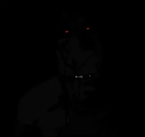 rapeson, cobson, hornyson, rapeson, animated, blood, closed mouth, evil, glowing eyes, horny