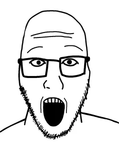 unknown, glasses, open mouth, soyjak, stubble