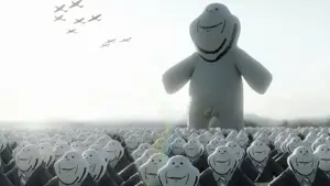impish soyak ears, 3d, airplane, arm, clothes, crowd, full body, hands, leg, marching