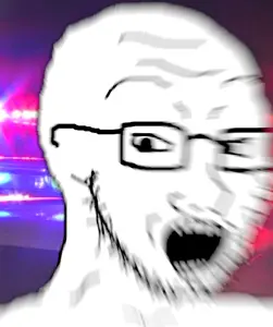 soyak, 1soyjak, bald, blur, busted, front view, glasses, irl background, motion blur, open eyes