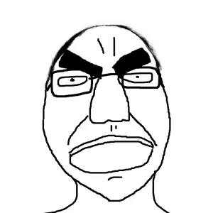 chudjak, dean, angry, bushy eyebrows, dean, glasses, hair, looking at you, soyjak