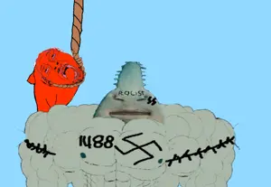 bernd, chudjak, chudjak front, hanging troonjak, troonjak, fishjak, ack, animal, buff, chud