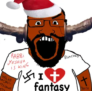 markiplier soyjak, science lover, angry, balding, beard, christianity, cletic cross, clothes, glasses, heart