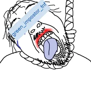 bernd, hanging troonjak, troonjak, hanging namefags, ack, auto generated, green impostor fnf, hanging, lipstick, namefag drama