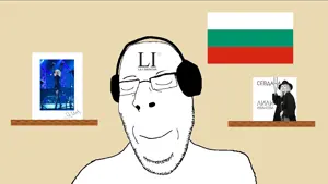 cobson, nucob, bulgaria, closed eyes, closed mouth, flag, glasses, happy, headphones, lili ivanova