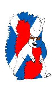 feraljak, feralsquirrel, squirreljak, alba, angry, animal, country, flag, full body, glasses