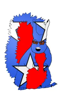 feraljak, feralsquirrel, squirreljak, angry, animal, country, flag, full body, glasses, medieval