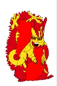 feraljak, feralsquirrel, squirreljak, angry, animal, country, flag, full body, glasses, medieval