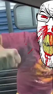feraljak, feralrage, angry, animated, blood, bloodshot eyes, car, clenched teeth, cracked teeth, ear